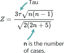z-value Kendall's tau